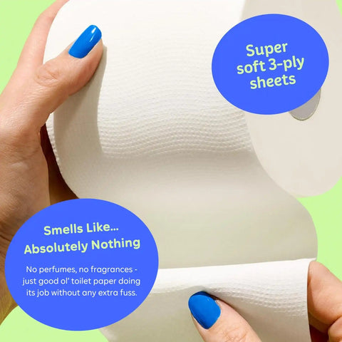 Who Gives A Crap 100% Bamboo Toilet Paper, 24 Rolls, 3 Ply, 330 Sheets, Long, Strong & Soft Toilet Tissue, Renewable, Tree Free Bathroom Tissue Made with Bamboo Fibers