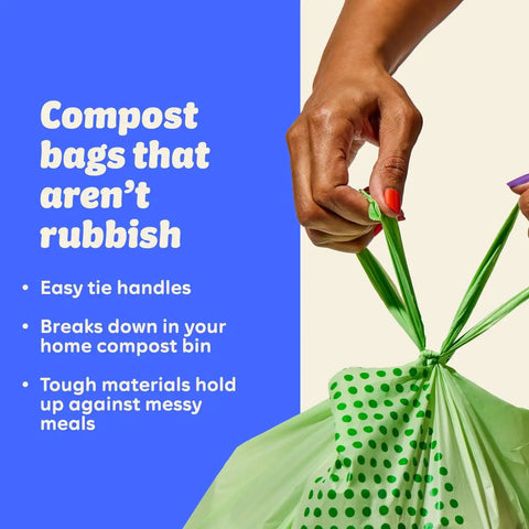 Who Gives a Crap Compostable Food Scrap Bags, 60 Count, 3 Gallon / 11.35 Liter, Durable Compost Bags for Kitchen Compost Bin, Biodegradable Food Waste Trash Bags for Sustainable Disposal